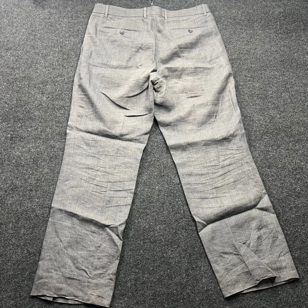 Banana Republic Mens 35x30 Grey 100% Linen Classic Fit Dress Pants Trousers